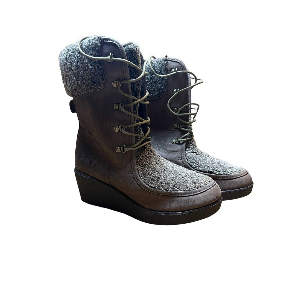 EDDIE BAUER Brown‎ snow Boots Size 9M Women’s winter Hiking Outdoor Modern